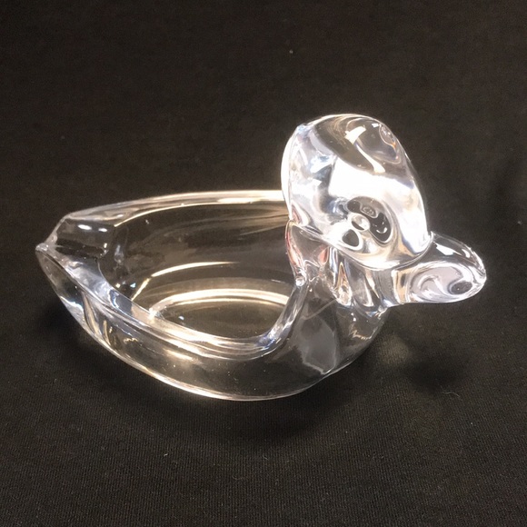 Vintage 40's Duncan & Miller Pall Mall Clear Crystal Duck Ashtray - Picture 2 of 5